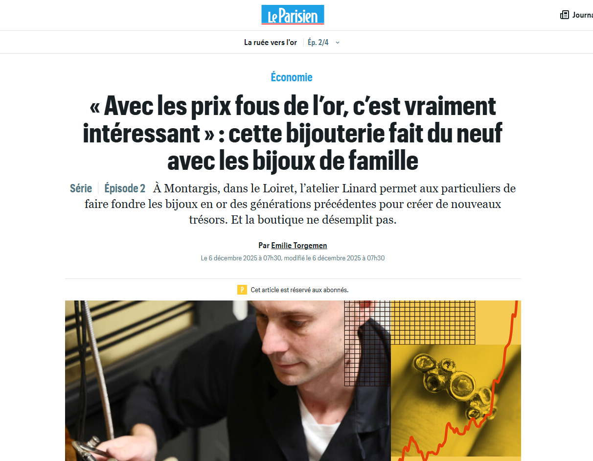 Article Le Parisien Bijouterie Linard